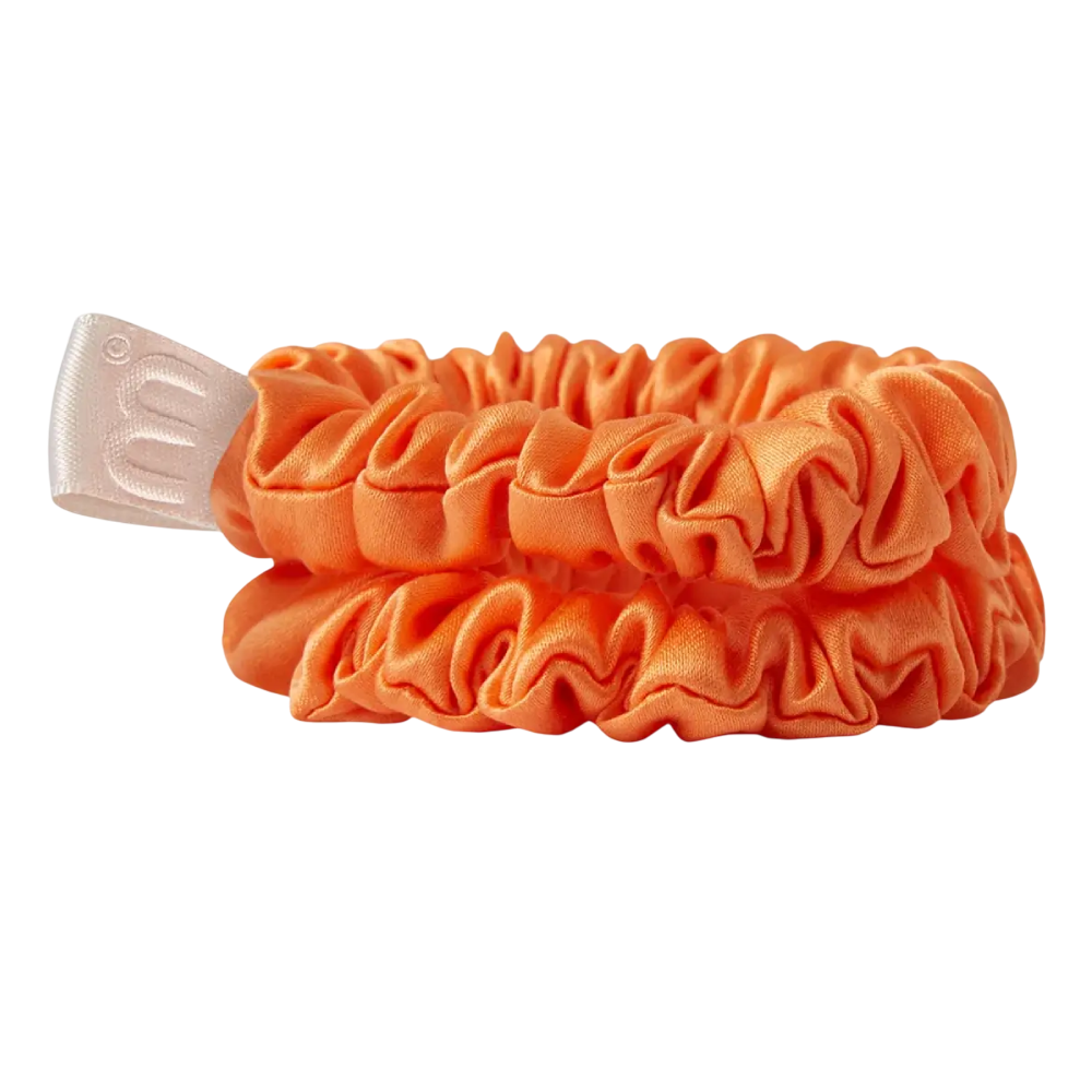MON MOU Silk Mini Slim Scrunchie Set Orange 2шт - Набір тонких шовкових міні-резинок (помаранчевий) MON MOU Silk Mini Slim Scrunchie Set Orange 2шт - Набір тонких шовкових міні-резинок (помаранчевий)